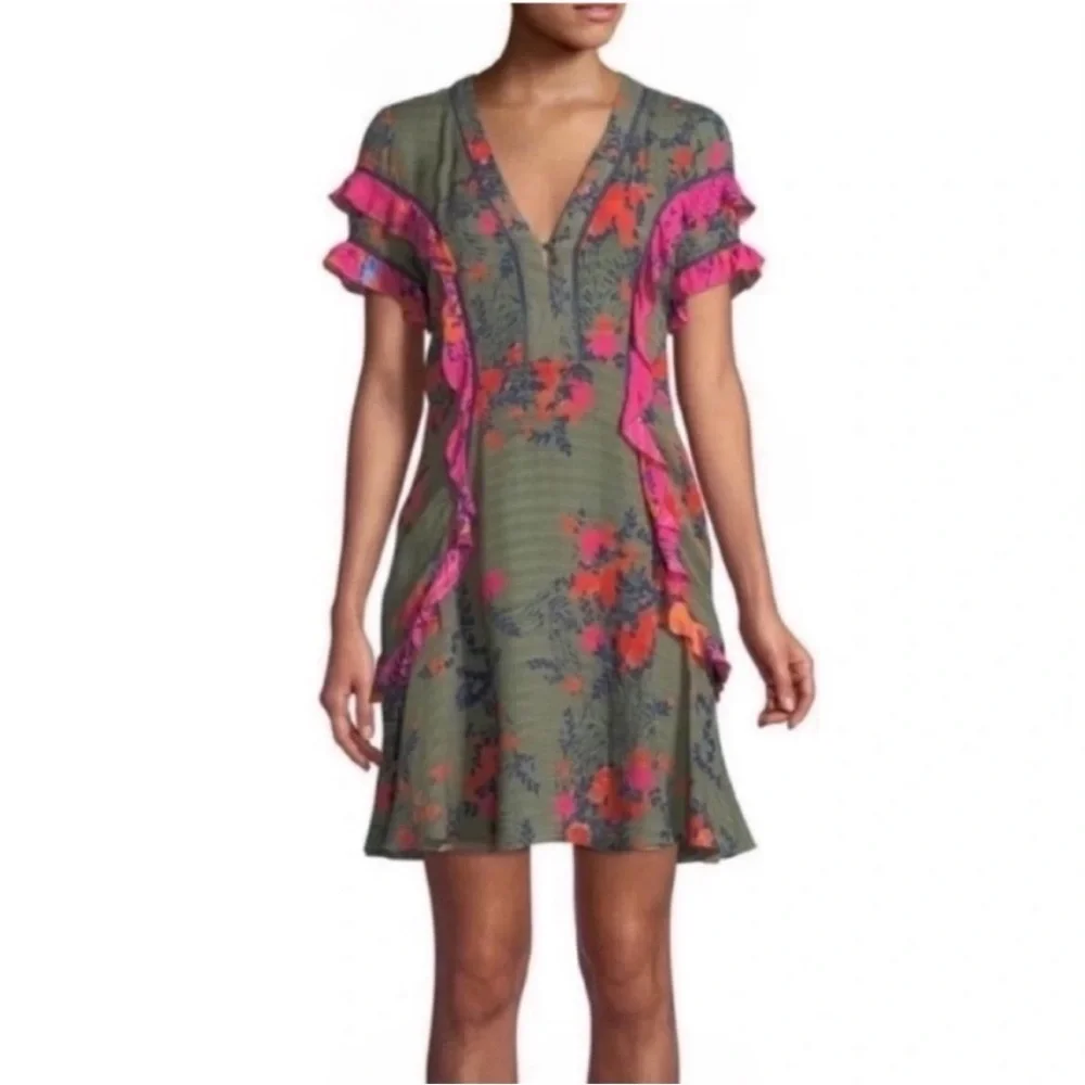 Tanya Taylor Falling Floral Rhett Mini Dress - Picture 1 of 10
